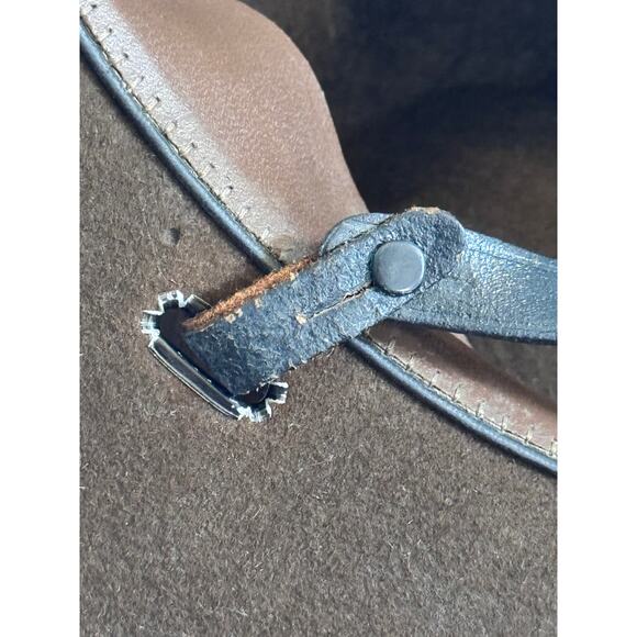 Stratton Campaign Style Hat VTG Hwy Patrol Ranger Green Self Forming 6 7/8 Felt - Picture 4 of 13